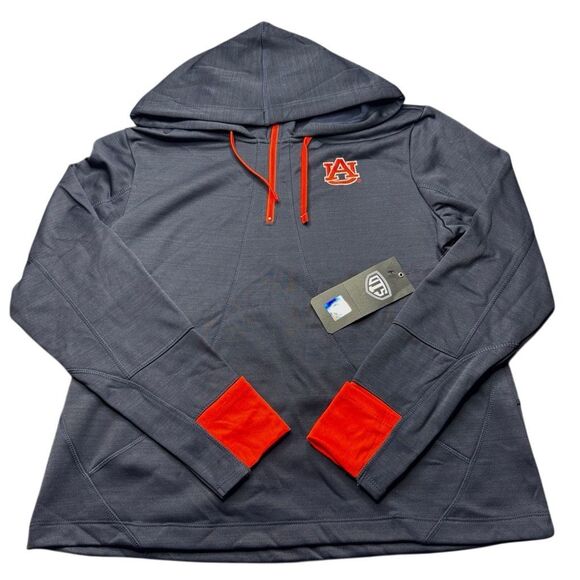 OTS Other - NWT OTS Auburn Tigers 1/4 Zip Movk Neck Hoodies Woman’s L Black/Navy Orange NCAA